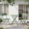 EO Living 3-Piece Steel Folding Bistro Set, Green
