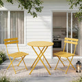 EO Living 3-Piece Steel Folding Bistro Set, Yellow