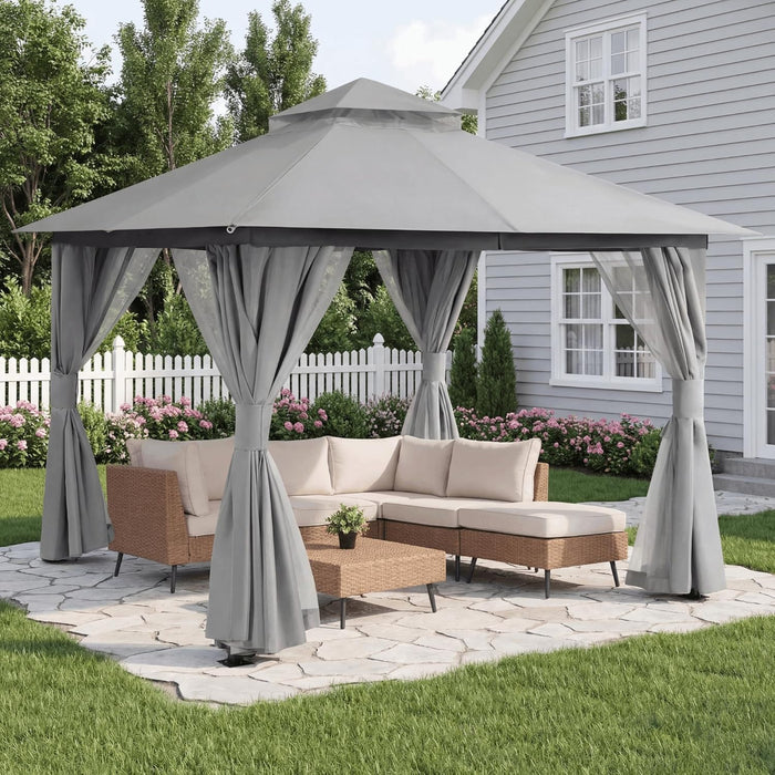 EO Living 8' x 8' Outdoor Patio Gazebo, Gray