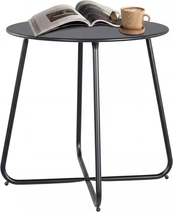 EO Living Patio Round Metal Side Table