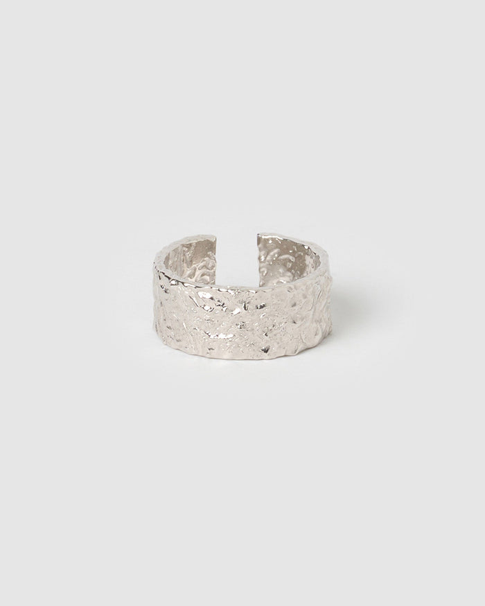 Eros Silver Textured Ring - Large