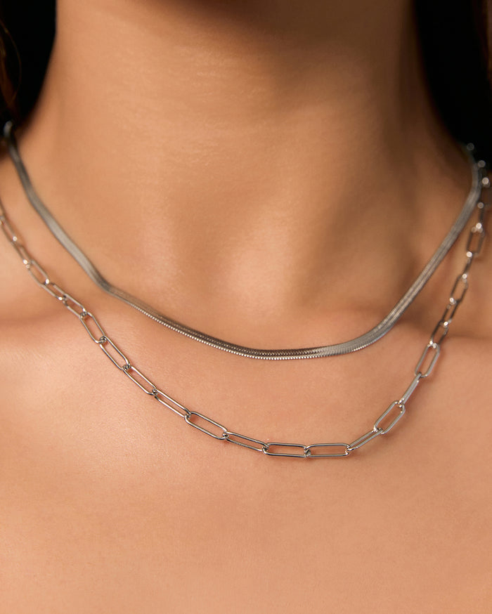 Essential Necklace Stack - Silver