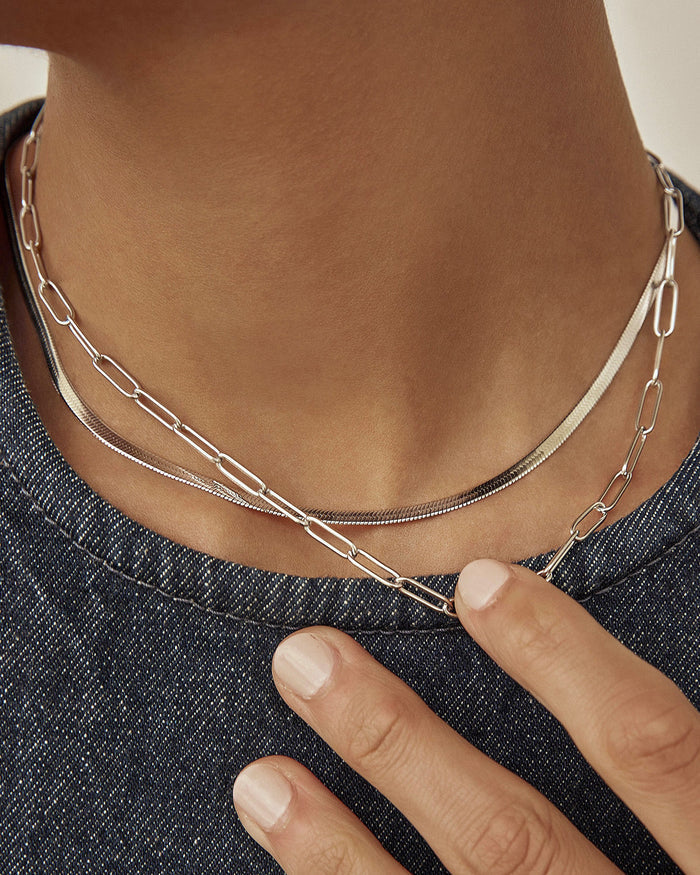 Essential Necklace Stack - Silver