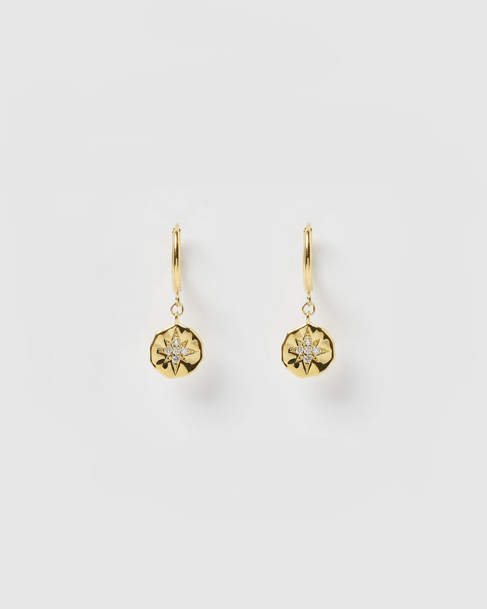 Estrella Gold & Zircon Hoop Huggies