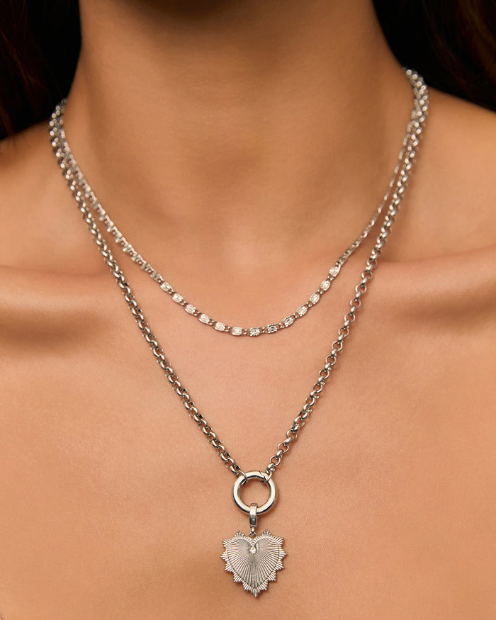 Evie Heart Charm - Silver