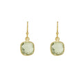 Faceted Green Amethyst Earrings