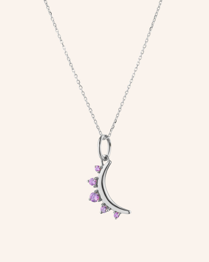 February Amethyst “Moon” Birthstone Necklace