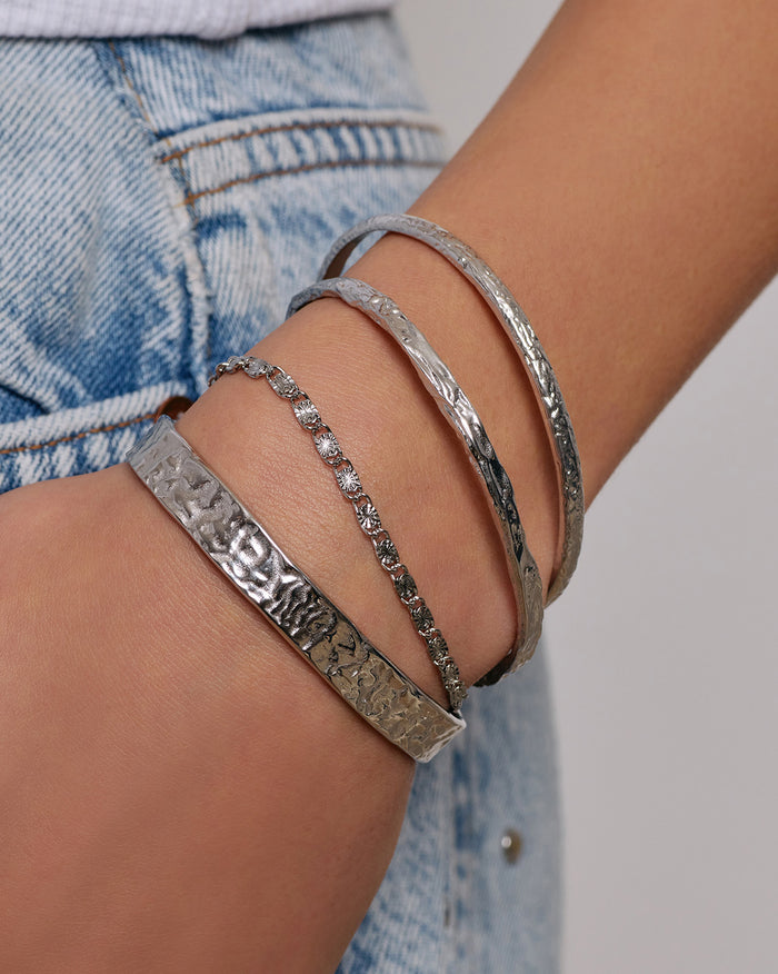 Fireball Bracelet Stack - Silver