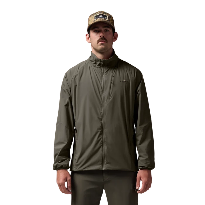 Flux Jacket in Cypress, on model #cypress