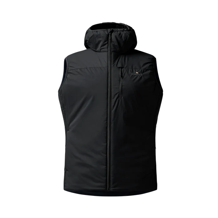 Flyweigh Hooded Vest in Black, front view #black
