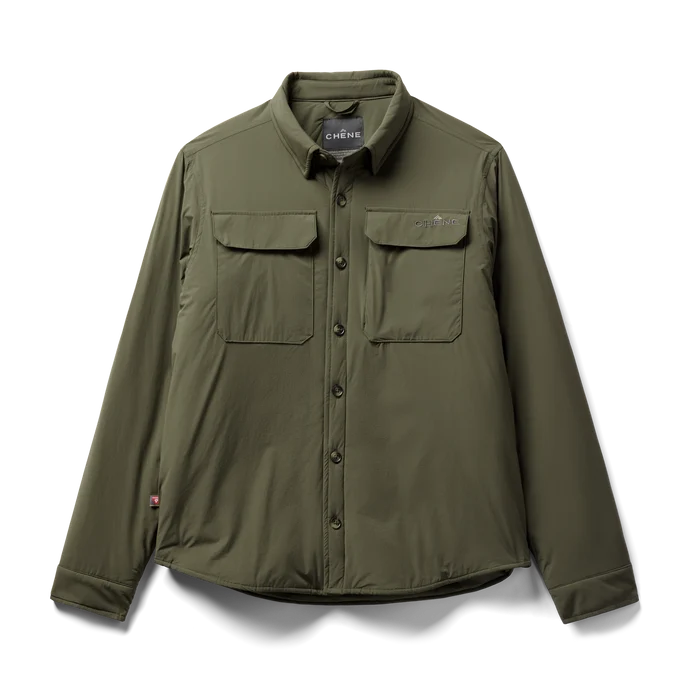 Flyweigh Jac-Shirt in Olive, flat lay #olive