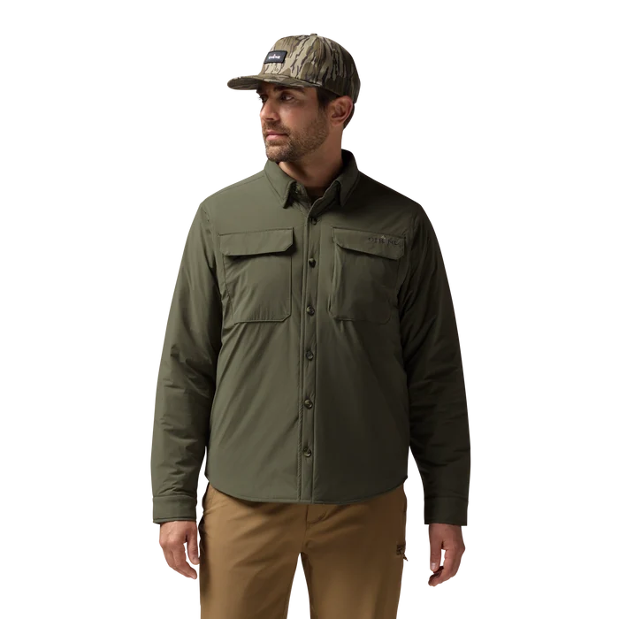 Flyweigh Jac-Shirt in Olive, on model #olive
