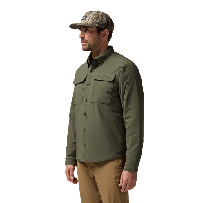 Flyweigh Jac-Shirt in Olive, on model #olive