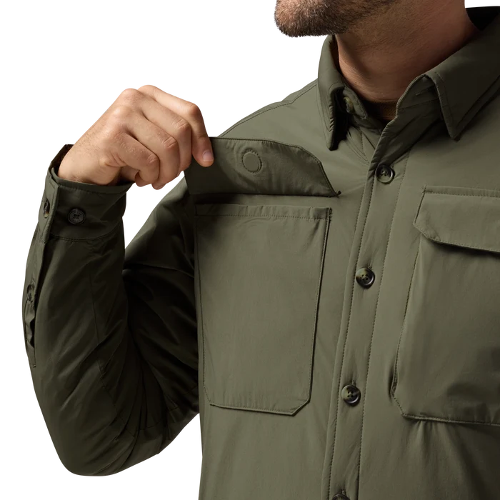 Flyweigh Jac-Shirt in Olive, on model #olive