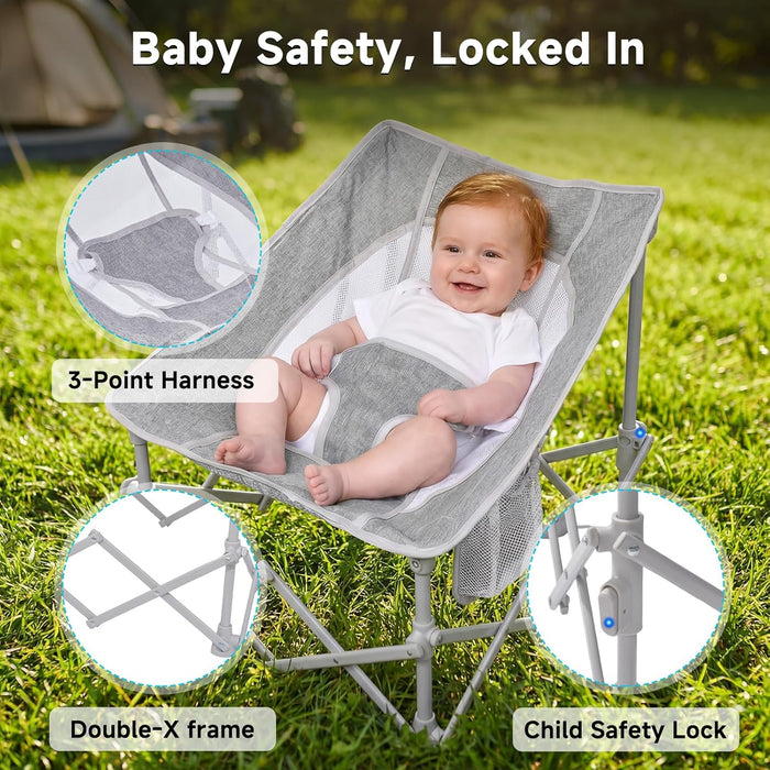 Foldable Baby Beach Chair with Canopy and Mosquito Net