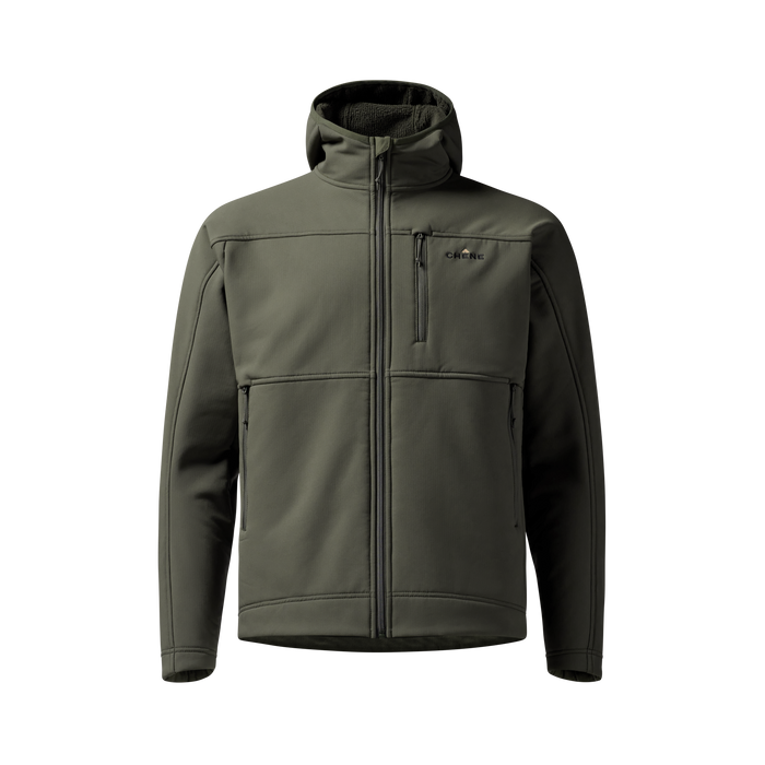 Forty Series Hooded Jacket in Cypress, front view #cypress