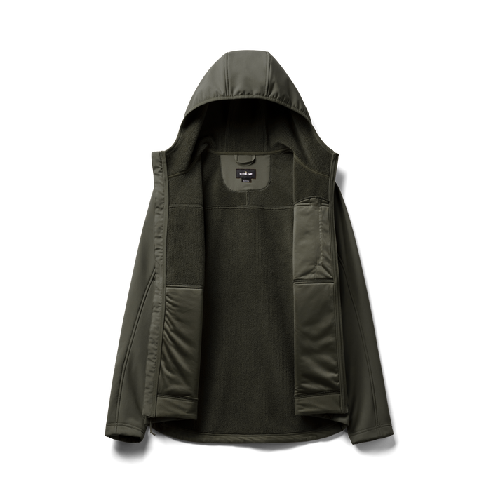 Forty Series Hooded Jacket in Cypress, flat lay #cypress