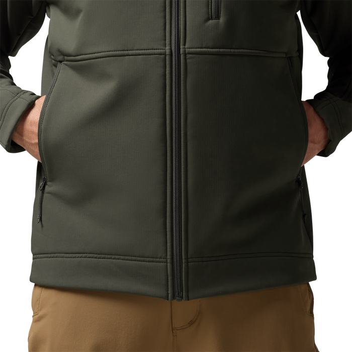 Forty Series Hooded Jacket in Cypress, on model #cypress