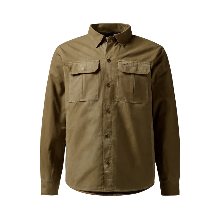 Founder's Reserve Waxed Jac-Shirt in Field Khaki, front view #field_khaki