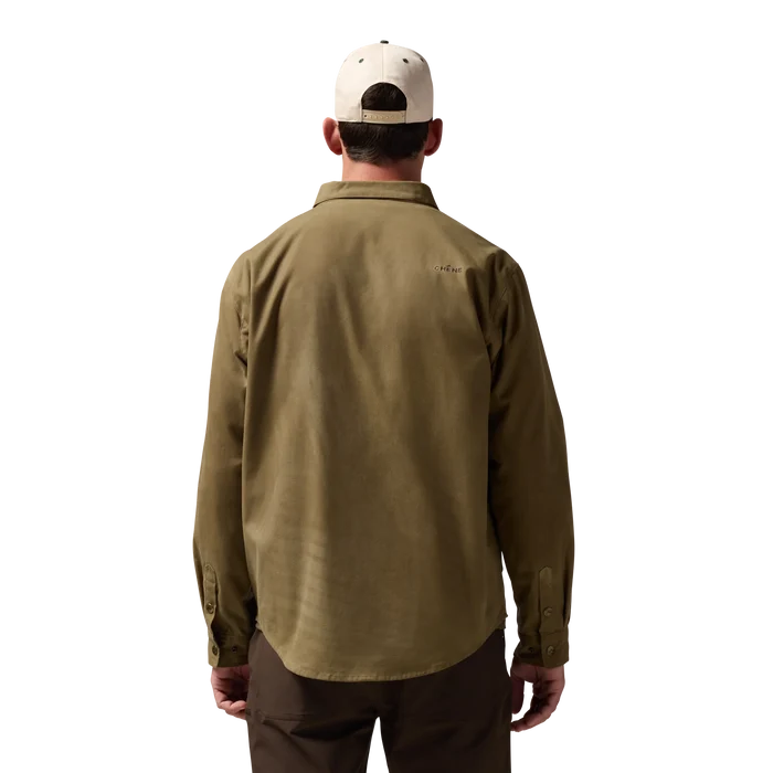Founder's Reserve Waxed Jac-Shirt in Field Khaki, on model #field_khaki