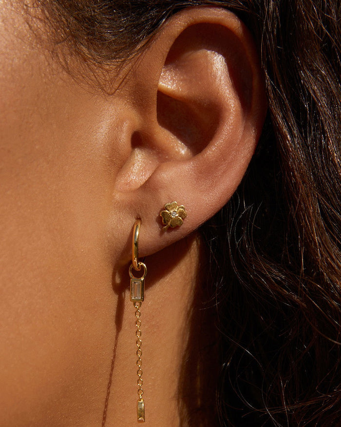 Four Leaf Clover Gold Studs