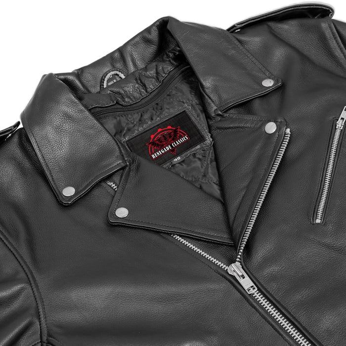 Freedom Rider Black Men's Leather Jacket – Eagle Embossed