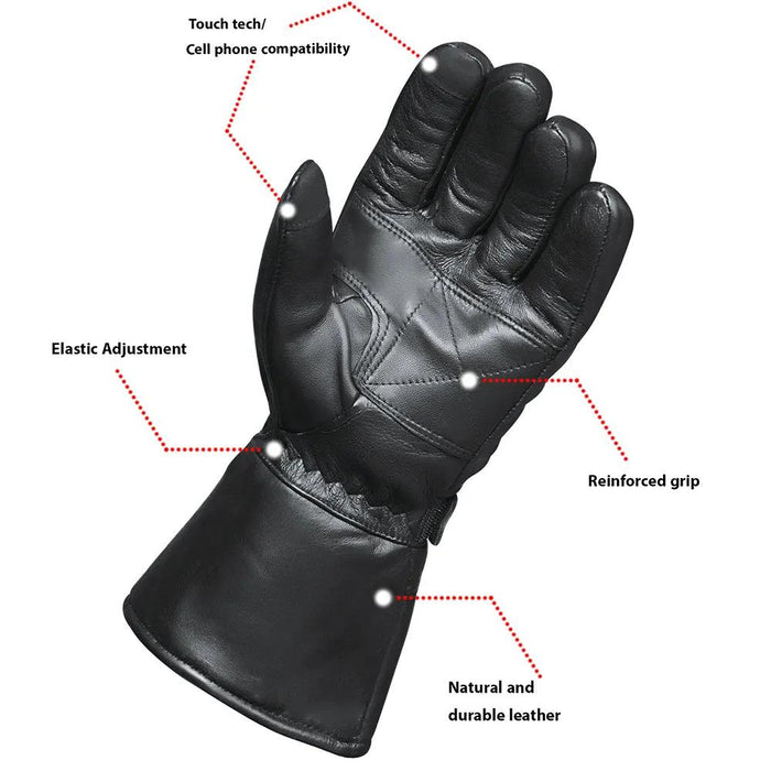Freehand - Men's Gauntlet Leather Motorcycle Gloves