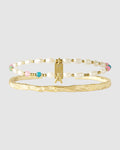 Gemstone Initial Bracelet Stack