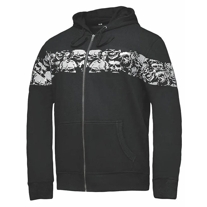 Ghost - Mens Reflective Skull Graphic Motorcycle Hoodie