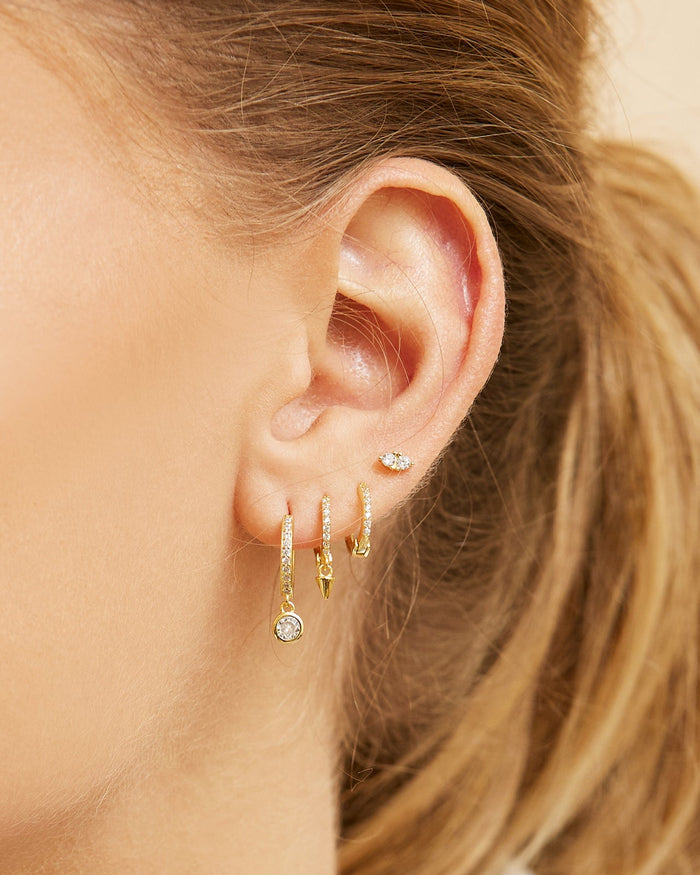 Glitter Earring Stack - Stone