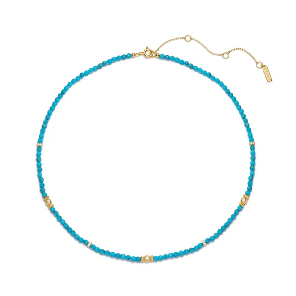 Gold Turquoise Beaded Necklace