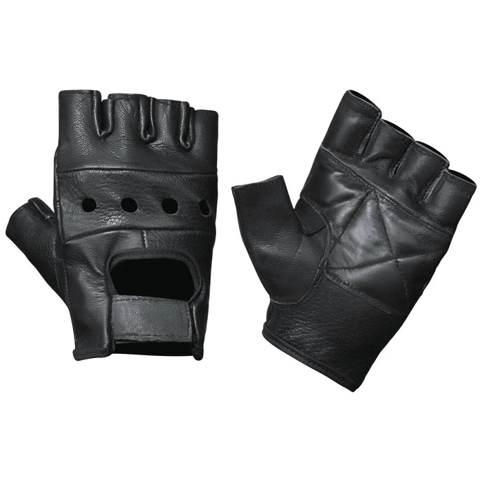 Gripshield - Men's Leather Motorcycle Fingerless Gloves