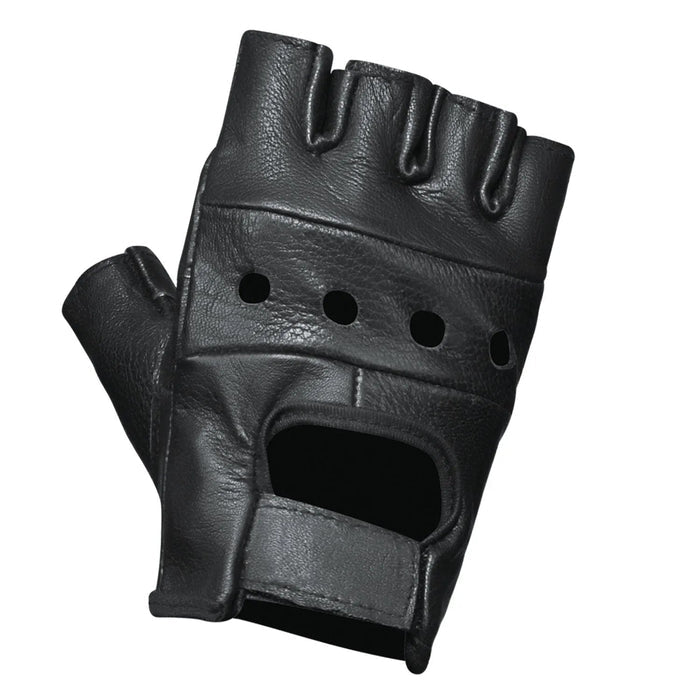 Gripshield - Men's Leather Motorcycle Fingerless Gloves