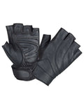 Gripster - Men's Leather Motorcycle Fingerless Gloves