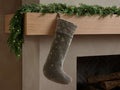 Hand Beaded Fallen Snow Stocking in Basil (2 of 2)