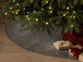 Hand Beaded Fallen Snow Tree Skirt in Basil (2 of 2)