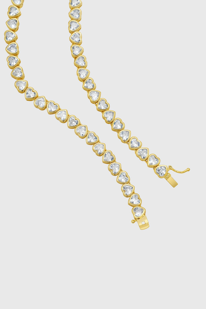Heart Tennis Necklace