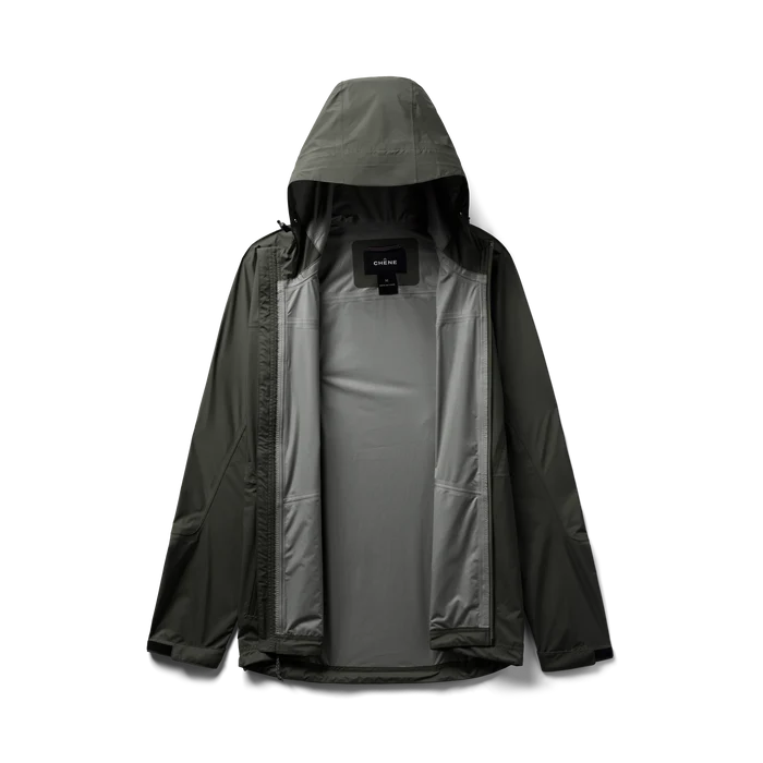 Hydro-Lok Velo Rain Jacket in Cypress, flat lay #cypress