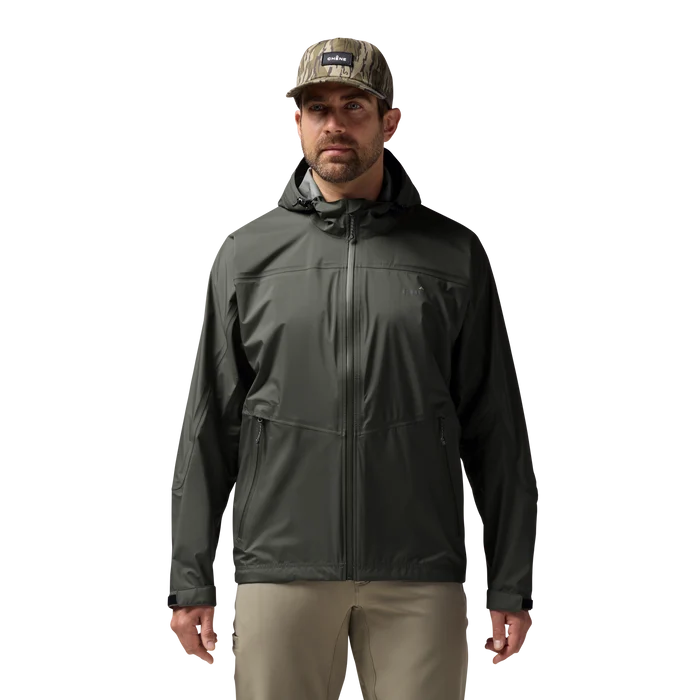 Hydro-Lok Velo Rain Jacket in Cypress, on model #cypress