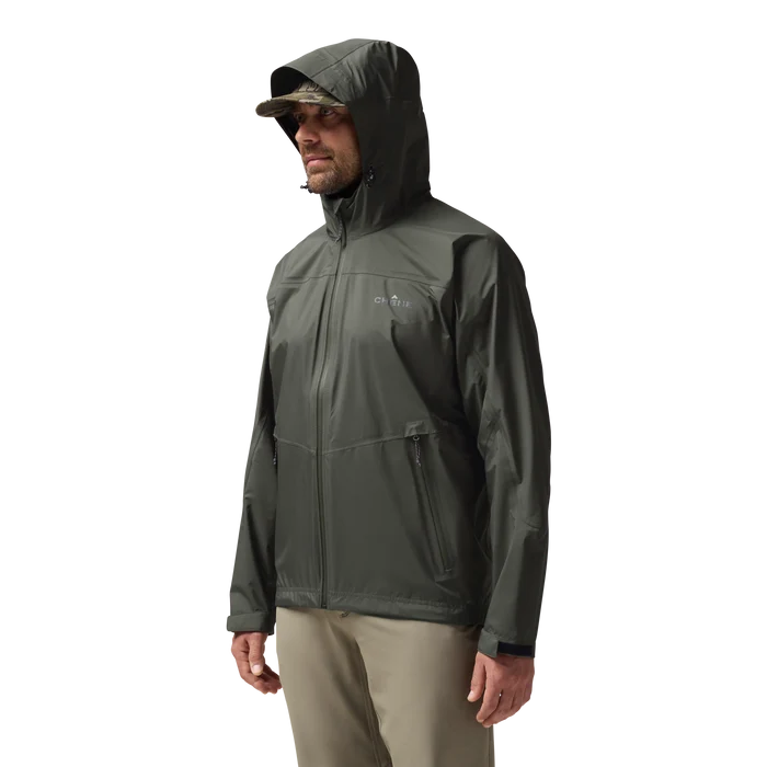 Hydro-Lok Velo Rain Jacket in Cypress, on model #cypress