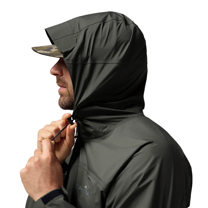 Hydro-Lok Velo Rain Jacket in Cypress, on model #cypress