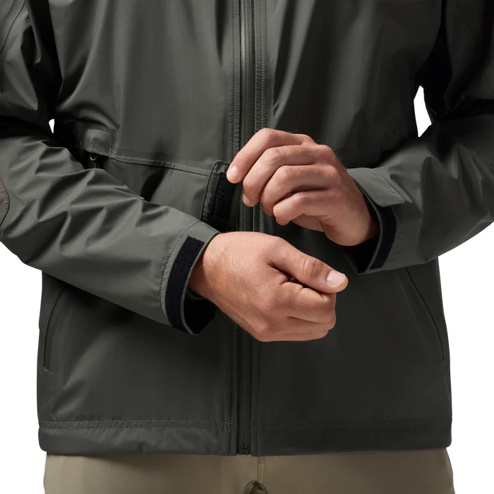 Hydro-Lok Velo Rain Jacket in Cypress, on model #cypress