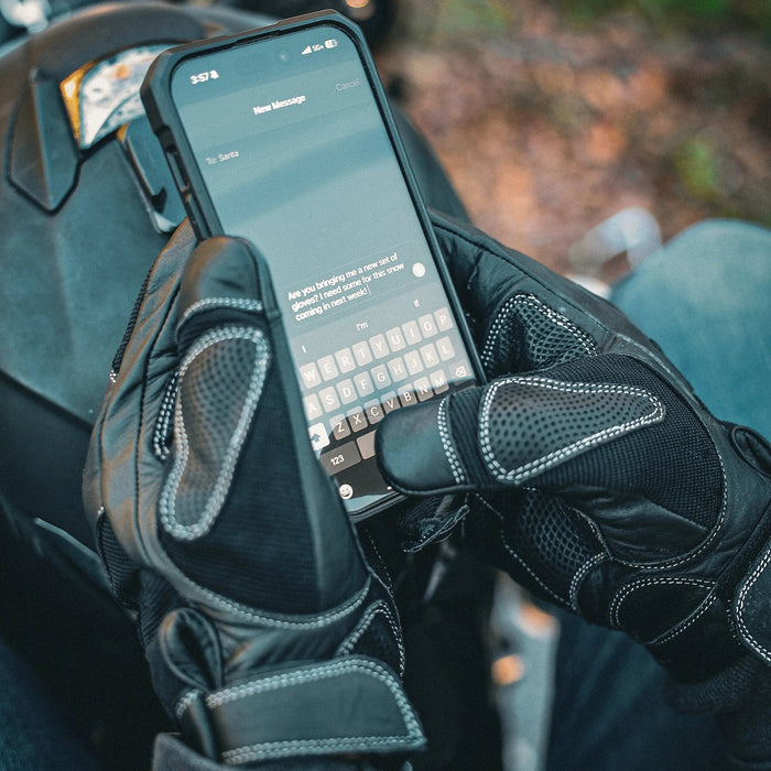 ImpactShield - Men's Leather/Mesh Motorcycle Gloves