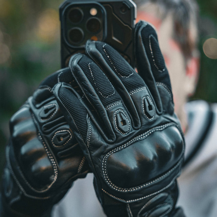 ImpactShield - Men's Leather/Mesh Motorcycle Gloves