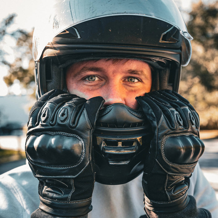 ImpactShield - Men's Leather/Mesh Motorcycle Gloves