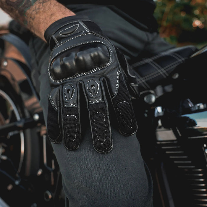 ImpactShield - Men's Leather/Mesh Motorcycle Gloves