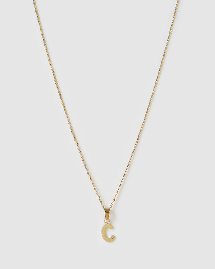 Initial Gold Charm Necklace