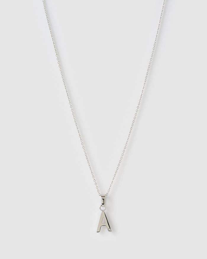 Initial Silver Charm Necklace