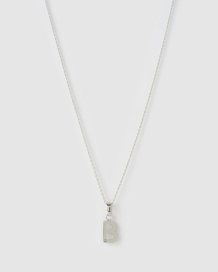 Initial Silver Charm Necklace