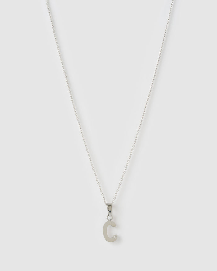 Initial Silver Charm Necklace